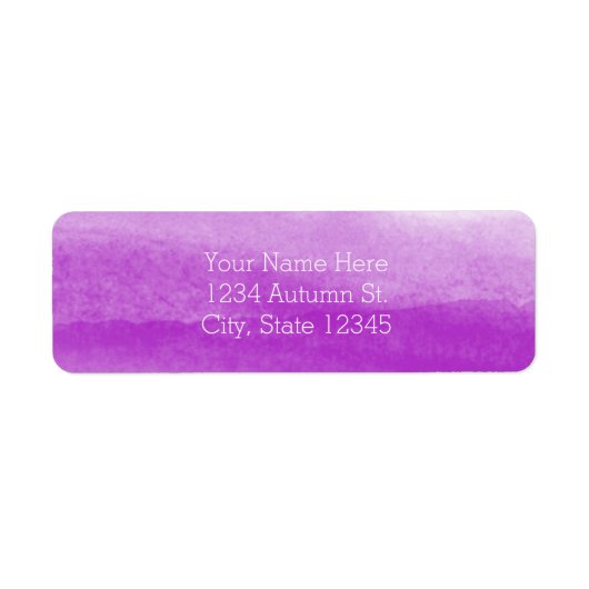 Fuchsia Waterverf Modern legant Wedding Labels (Voorkant)