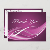 Fuchsia Wave Briefkaart Sjabloon (Voorkant / Achterkant)