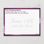 Fuchsia Wave Briefkaart Sjabloon (Achterkant)