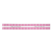 Fuchsia/White Stripe Pattern Happy Birthday Lint (Voorkant)
