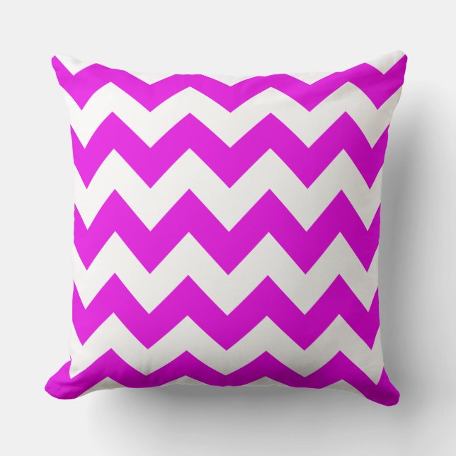 Fuchsia Zig Zag Coussin rayé (Recto)