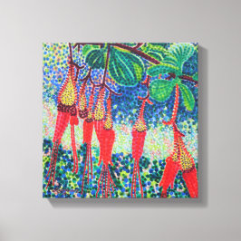 Fuchsiaflower kruisbessen uitgerekt canvas afdrukk