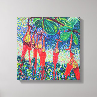 Fuchsiaflower kruisbessen uitgerekt canvas afdrukk afdruk