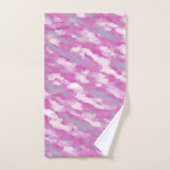 Fuchsie en grijze Waterverf Bad Handdoek (Handdoek)