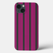 Fuchsie en houtskool met vijf strepen Case-Mate iPhone case (Achterkant)