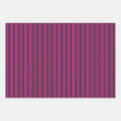 Fuchsie en houtskool met vijf strepen inpakpapier vel (Voorkant 3)