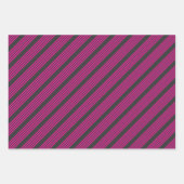 Fuchsie en houtskool met vijf strepen inpakpapier vel (Voorkant 2)