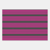 Fuchsie en houtskool met vijf strepen inpakpapier vel (Voorkant)