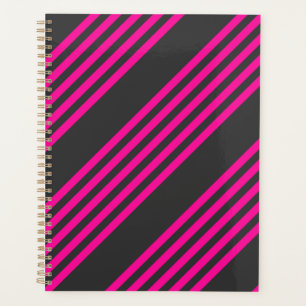 Fuchsie en houtskool met vijf strepen planner