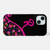 FUCHSIE ROSE NOIR DÉCO MONOGRAM ABSTRAIT (Verso Horizontal)