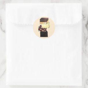 Fudge Stack Confection Snoep Sweets Ronde Sticker