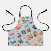 Fudge Waterverf Kleurrijk Gepersonaliseerd Patroon Schort (Voorkant)