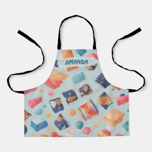 Fudge Waterverf Kleurrijk Gepersonaliseerd Patroon Schort
