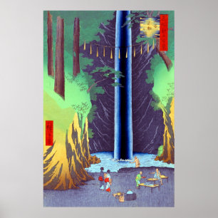 Fudo-waterval Oji 100 gezichten op Edo Utagawa Hi Poster