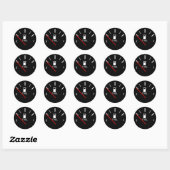 FUEL GAUGE EMPTY FULL BLACK WHITE RED TRAVEL RONDE STICKER (Vel)