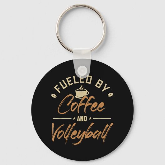 Fueled by Coffee and Volleyball Coach Team Player Sleutelhanger (Voorkant)