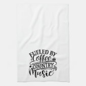 Fueled by Coffee Country Music Fun Cute Theedoek (Verticaal)
