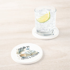 Fueled by Coffee & Fiction Sandstone Coaster Zandsteen Onderzetter