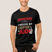 Fueled by Coffee & Judo Funny Cool Tri-Blend Shirt (Voorkant)