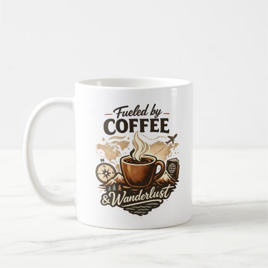 Fueled by Coffee & Wanderlust Koffiemok (Links)