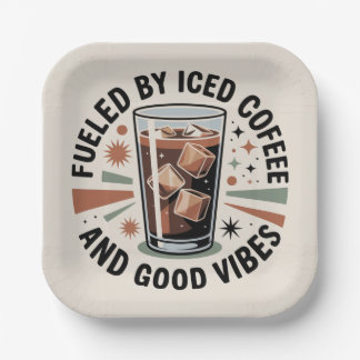 Fueled By Iced Coffee And Good Vibes Papieren Bordje