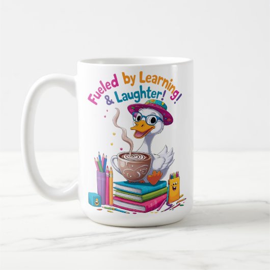 Fueled by Learning Goose Mug – Back to School Fun  Koffiemok (Links)