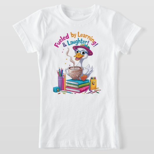 Fueled by Learning GooseTshirt– Back to School Fun T-shirt (Laagn)