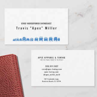 Fueled by Passion, Driven by Blue: Premium Custom Visitekaartje