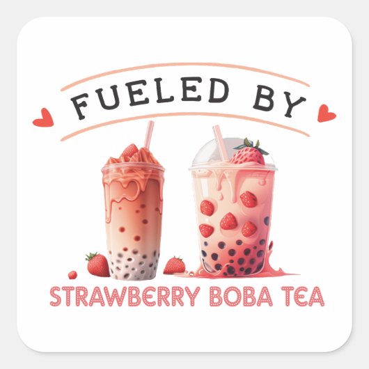 Fueled door Boba Tea Vierkante Sticker (Voorkant)