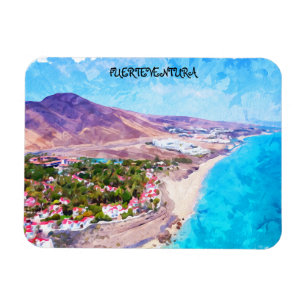 Fuerteventura Canarische Vintage Waterverf Magneet