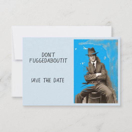 Fuggedaboutit niet save the date (Voorkant)
