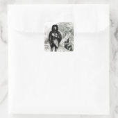 Fugiaans Man Vierkante Sticker (Tas)