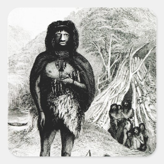 Fugiaans Man Vierkante Sticker (Voorkant)