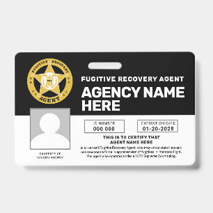 FUGITIVE RECOVERY AGENT BADGE