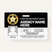 FUGITIVE RECOVERY AGENT BADGE (Achterkant)