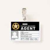 FUGITIVE RECOVERY AGENT BADGE (Achterkant met clip)