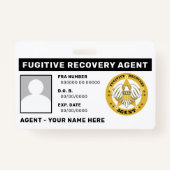 FUGITIVE RECOVERY AGENT Badge (Achterkant)