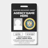 FUGITIVE RECOVERY AGENT BADGE (Achterkant)