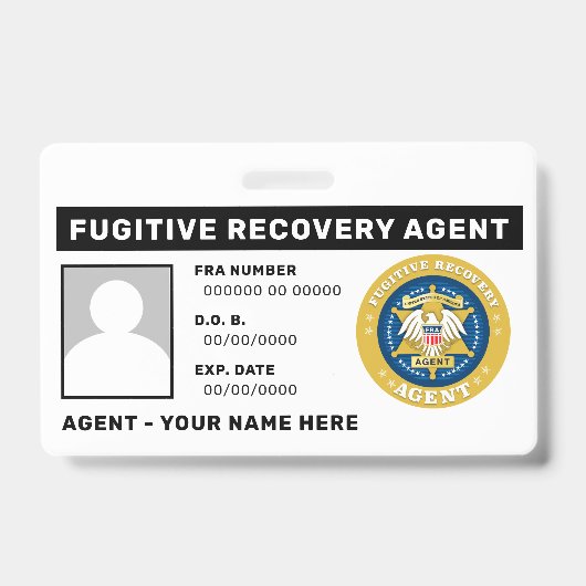 FUGITIVE RECOVERY AGENT Badge (Voorzijde)