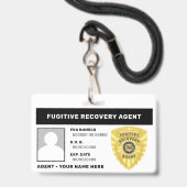 FUGITIVE RECOVERY AGENT BADGE (Voorzijde met lanyard)