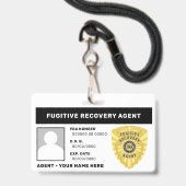 FUGITIVE RECOVERY AGENT BADGE (Achterkant met lanyard)