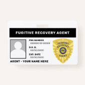 FUGITIVE RECOVERY AGENT BADGE (Achterkant)