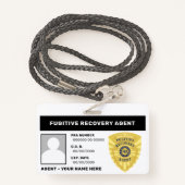 FUGITIVE RECOVERY AGENT BADGE (Achterkant met draagriem)