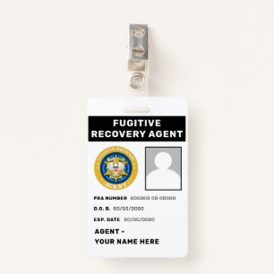 FUGITIVE RECOVERY AGENT Badge