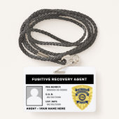 FUGITIVE RECOVERY AGENT BADGE (Achterkant met draagriem)