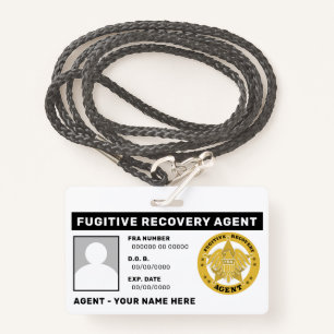 FUGITIVE RECOVERY AGENT Lanyard Badge