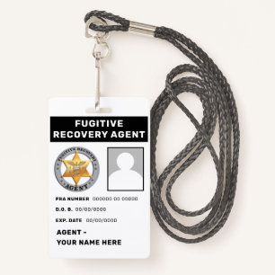 FUGITIVE RECOVERY AGENT Lanyard Badge