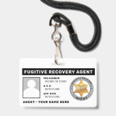 FUGITIVE RECOVERY AGENT Lanyard Badge (Achterkant met lanyard)