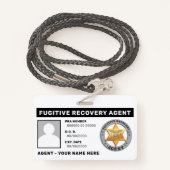 FUGITIVE RECOVERY AGENT Lanyard Badge (Achterkant met draagriem)