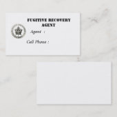 Fugitive Recovery Agent Visitekaartje (Voorkant / Achterkant)